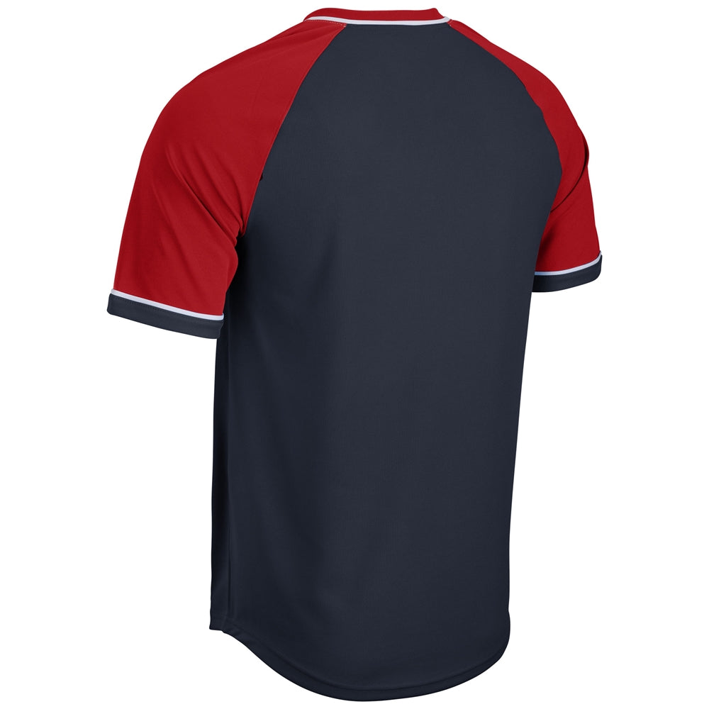 Square Up V-Neck Jersey - Navy Scarlet White - Youth - Extra-Large