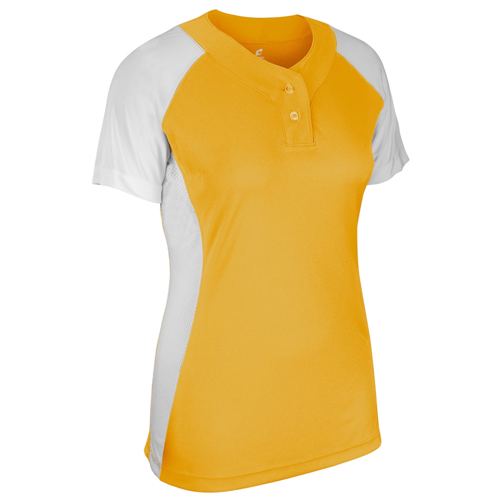 Infinite 2-Button SS Jersey - Gold White - Womens - 3XL