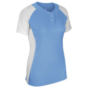 Infinite 2-Button SS Jersey - Light Blue White - Womens - 3XL