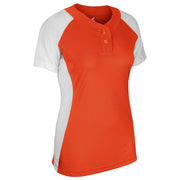 Infinite 2-Button SS Jersey - Orange White - Womens - 3XL