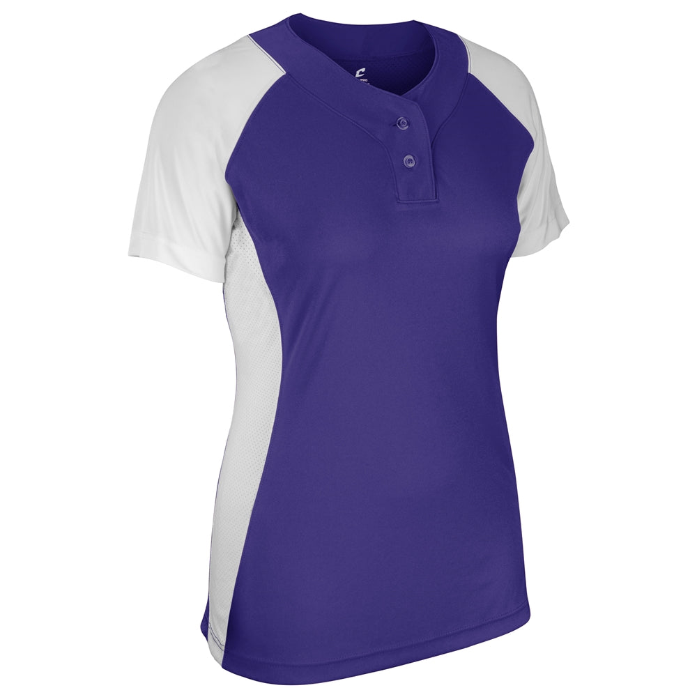 Infinite 2-Button SS Jersey - Purple White - Womens - XXLarge