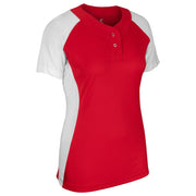 Infinite 2-Button SS Jersey - Scarlet White - Womens - 3XL