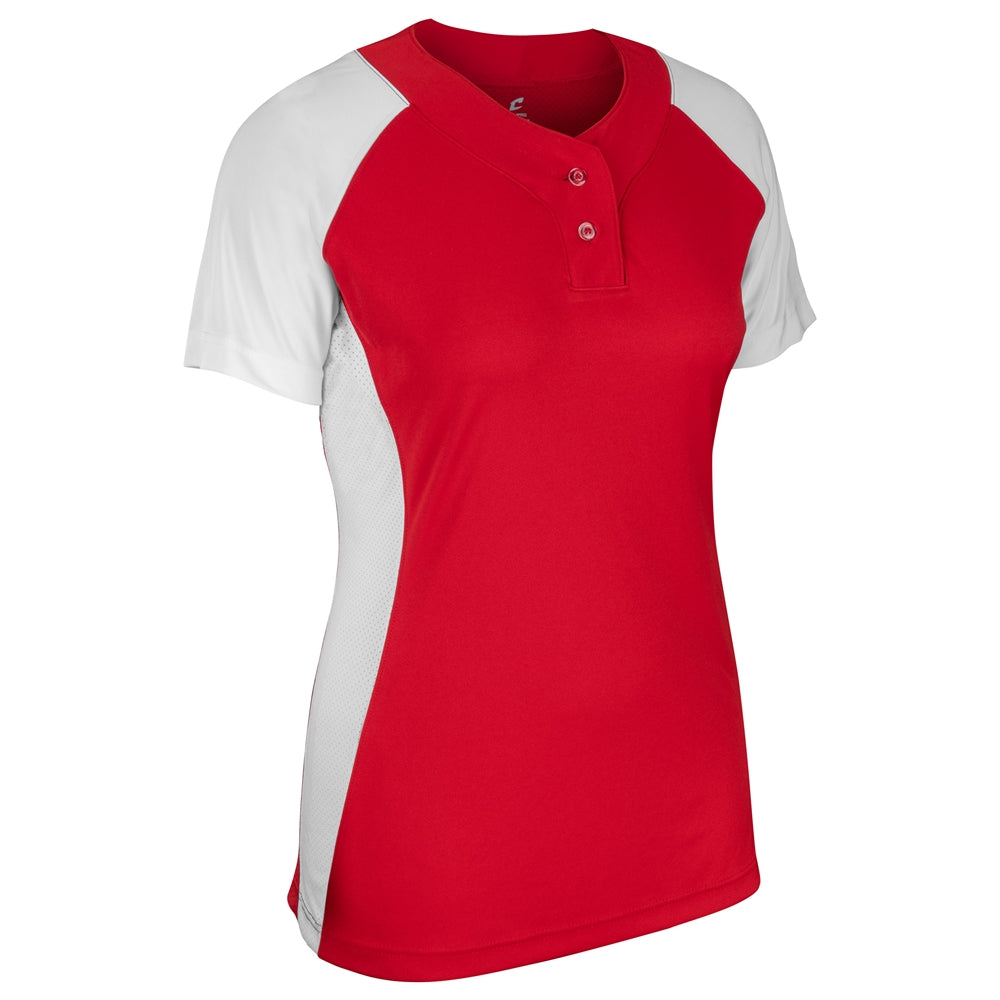 Infinite 2-Button SS Jersey - Scarlet White - Womens - Extra-Large