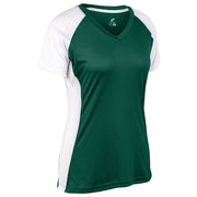 Infinite V-Neck SS Jersey - Forest Green White - Womens - Large