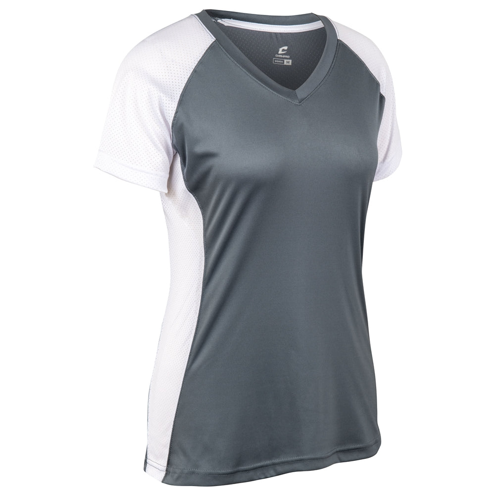 Infinite V-Neck SS Jersey - Graphite White - Girls - Medium