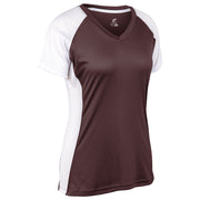Infinite V-Neck SS Jersey - Maroon White - Womens - 3XL