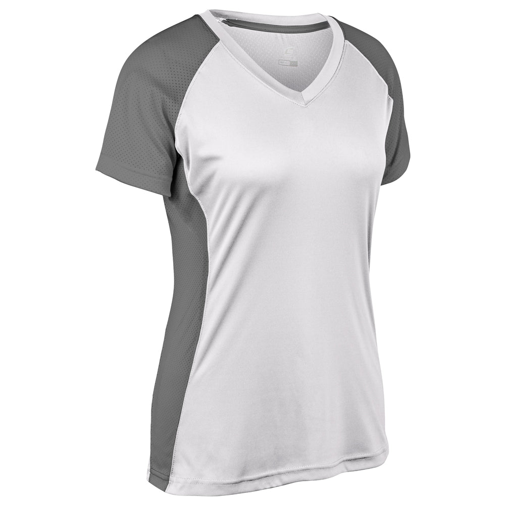 Infinite V-Neck SS Jersey - White Graphite - Womens - Large