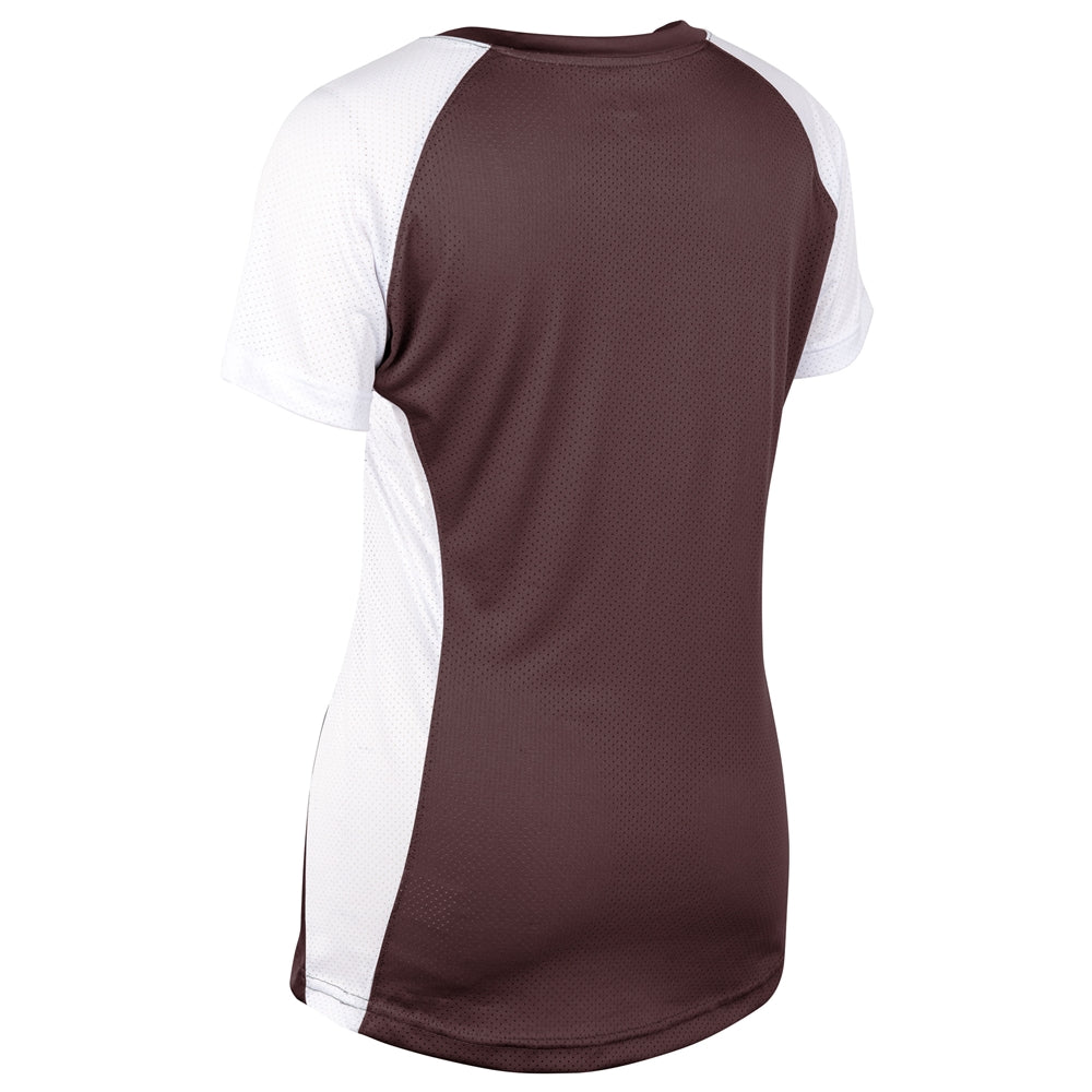 Infinite V-Neck SS Jersey - Maroon White - Womens - 3XL