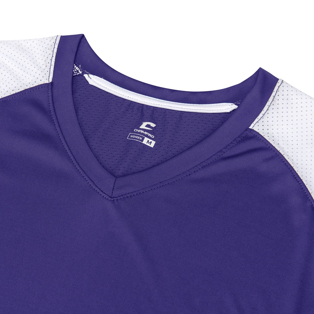 Infinite V-Neck SS Jersey - Purple White - Womens - 3XL
