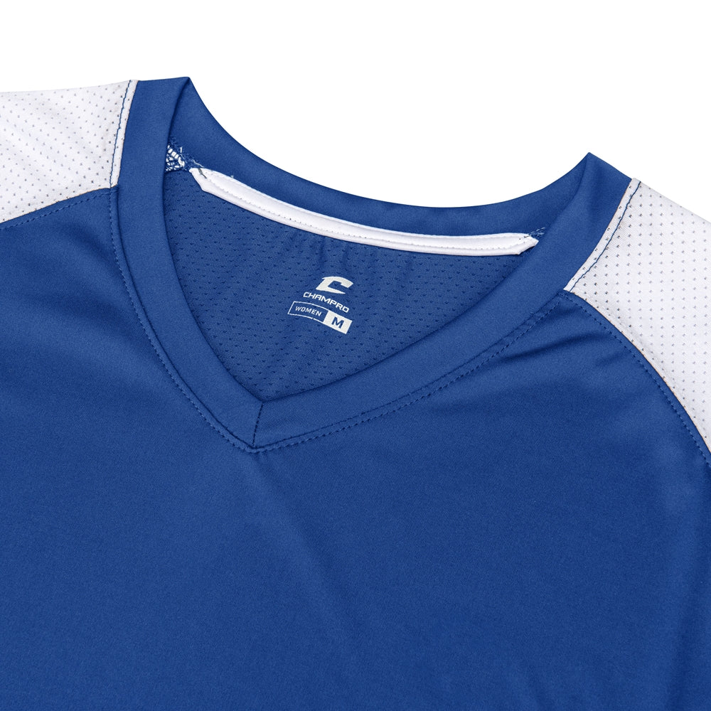 Infinite V-Neck SS Jersey - Royal White - Womens - 3XL