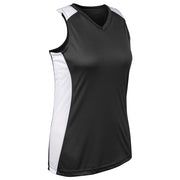 Infinite V-Neck Racerback Jersey - Black White - Girls - Medium