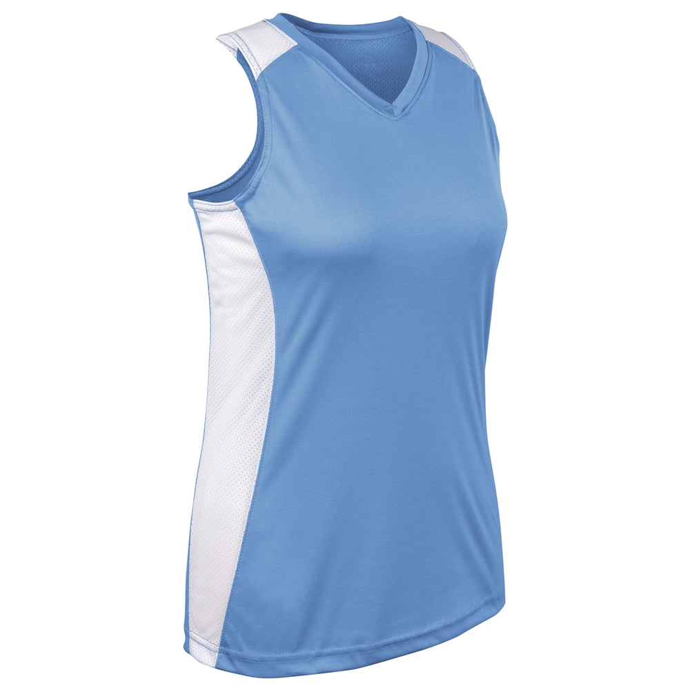Infinite V-Neck Racerback Jersey - Light Blue White - Womens - Extra-Large