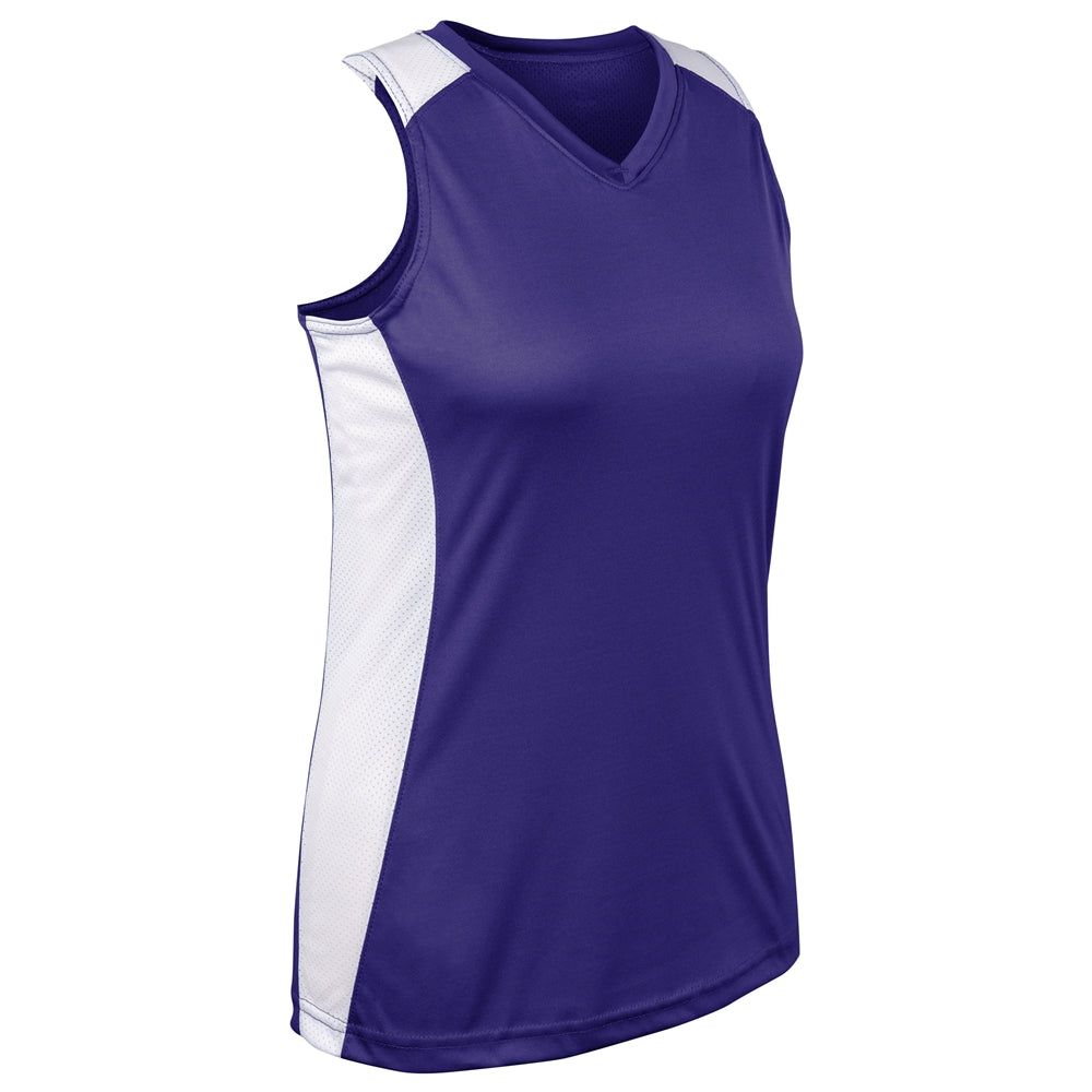 Infinite V-Neck Racerback Jersey - Purple White - Womens - XXLarge
