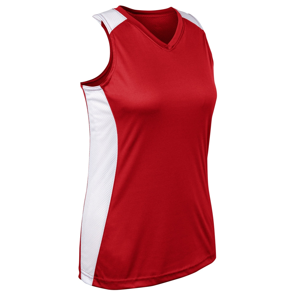 Infinite V-Neck Racerback Jersey - Scarlet White - Womens - Medium