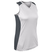 Infinite V-Neck Racerback Jersey - White Graphite - Girls - Medium