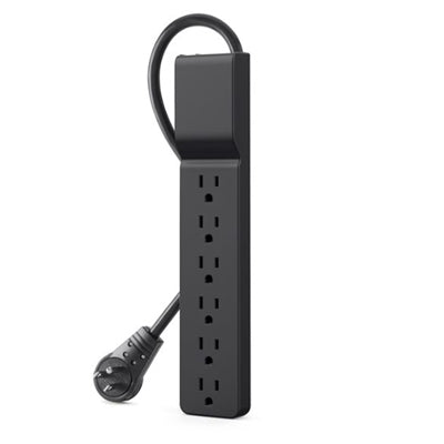 Belkin - 6 Outlet Surge Protector with 6ft Power Cord 600 Joules 3 Pack Model BSE600-06BLK-3P - Black