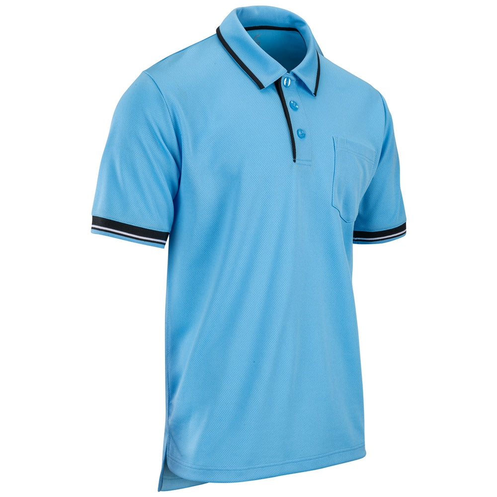 Umpire Polo - Light Blue Black - Adult - 4XL