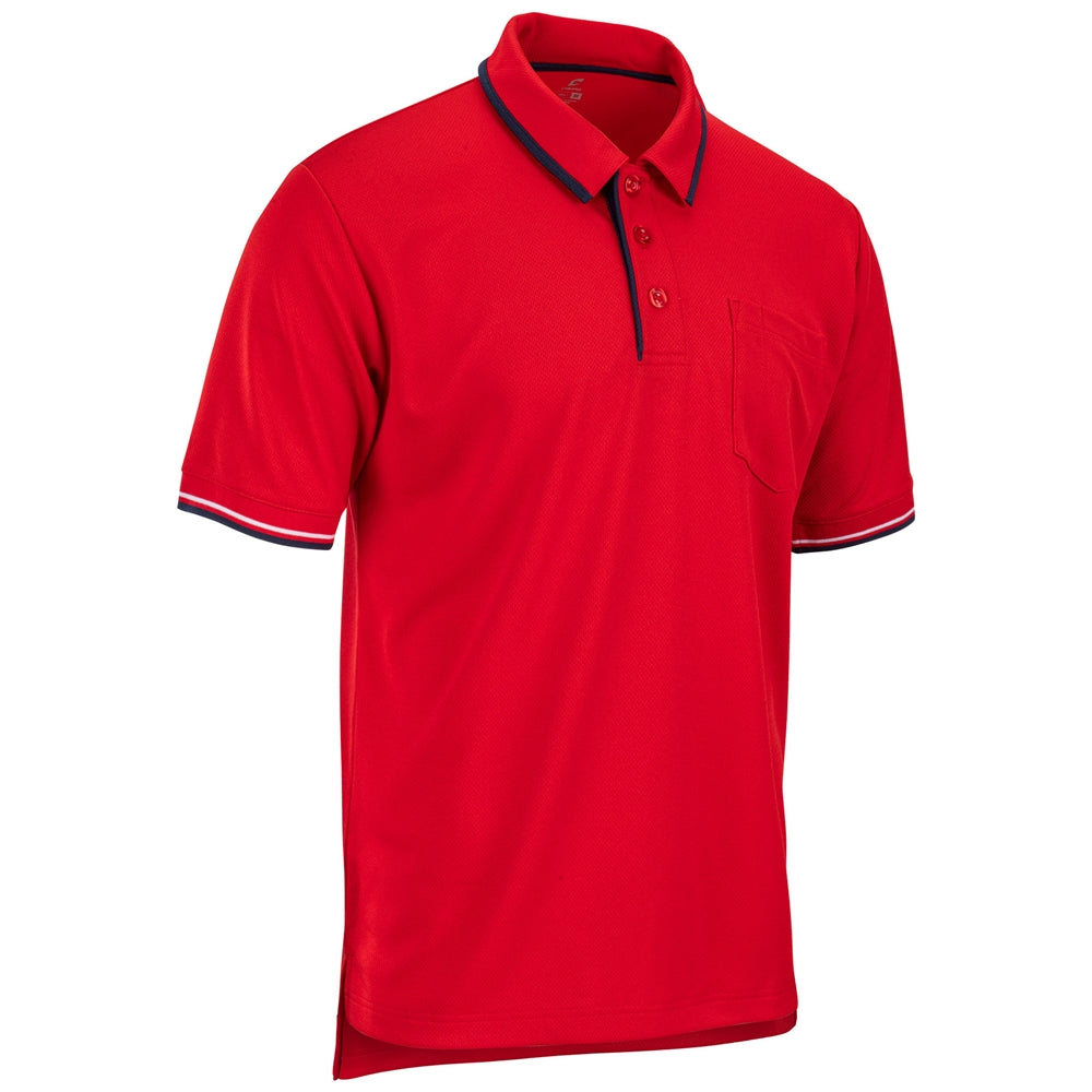 Umpire Polo - Scarlet Navy White - Adult - XXLarge