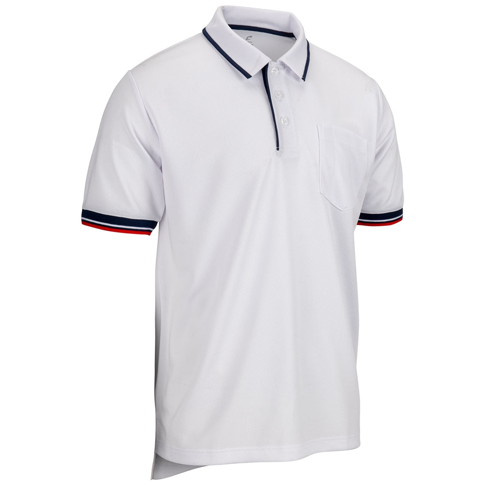 Umpire Polo - White Navy Scarlet - Adult - 4XL