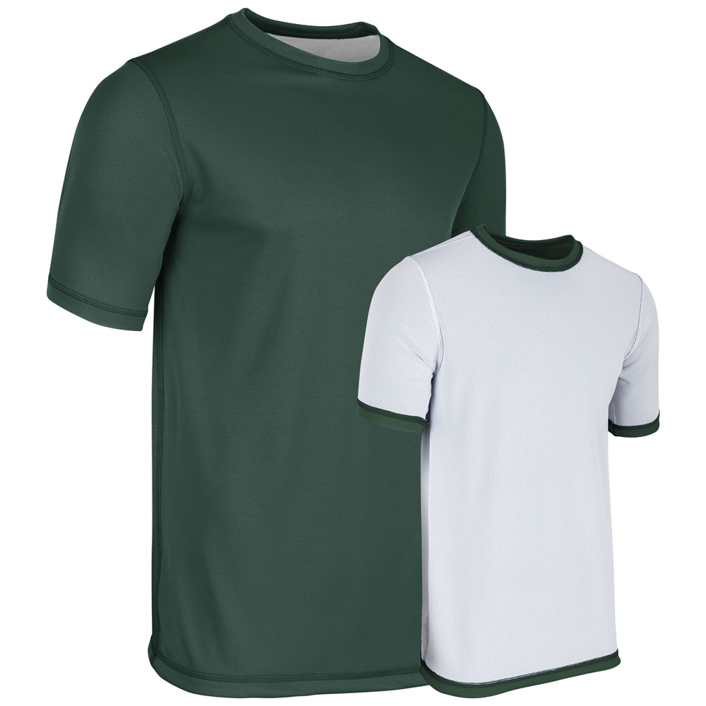 REVTEE Reversible Tee - Forest Green White - Adult - Small