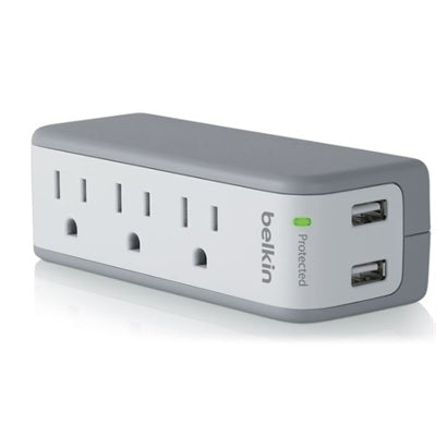 Belkin SurgePlus 3 Outlet USB Swivel Charger Surge Protector, 10W