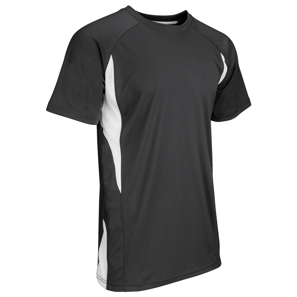 Crew Neck Baseball Jersey - Black White - Adult - XXLarge