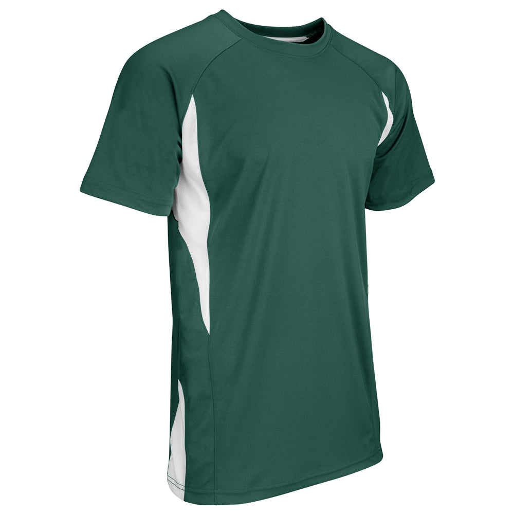 Crew Neck Baseball Jersey - Forest Green White - Youth - Small