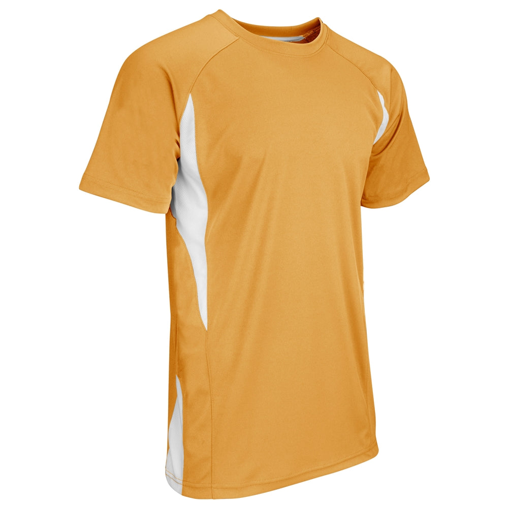 Crew Neck Baseball Jersey - Gold White - Adult - XXLarge