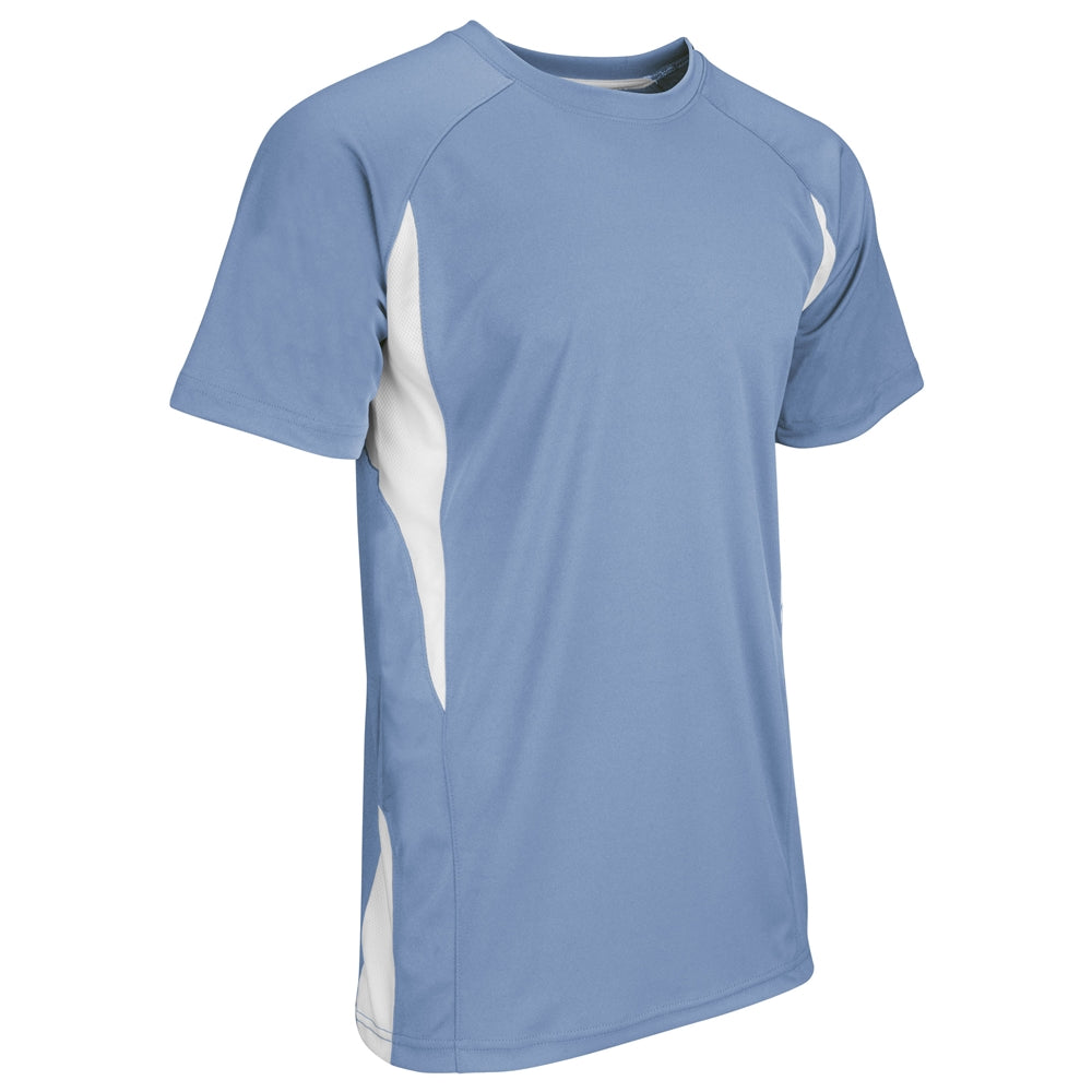 Crew Neck Baseball Jersey - Light Blue White - Adult - Large