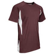Crew Neck Baseball Jersey - Maroon White - Youth - Medium