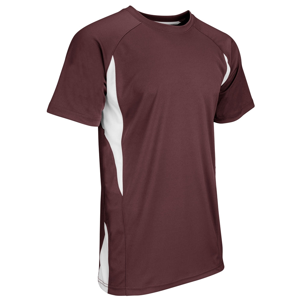 Crew Neck Baseball Jersey - Maroon White - Youth - Extra-Large