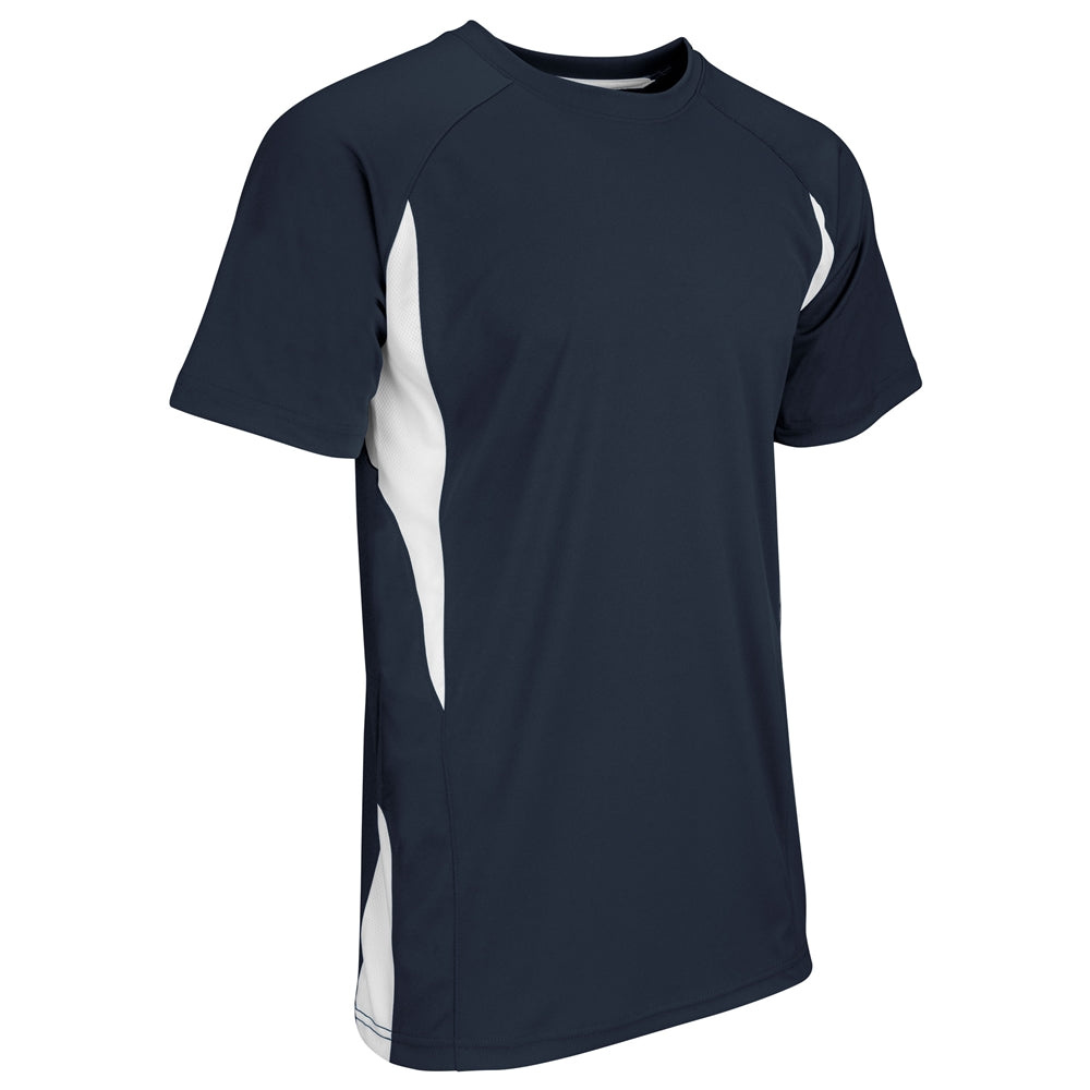 Crew Neck Baseball Jersey - Navy White - Youth - Medium