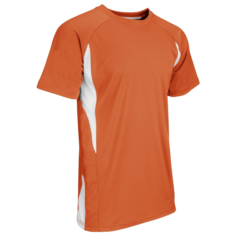 Crew Neck Baseball Jersey - Orange White - Youth - Large