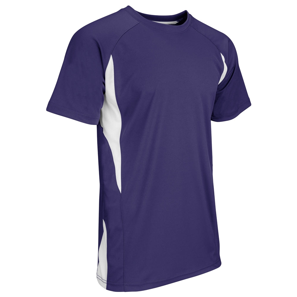 Crew Neck Baseball Jersey - Purple White - Adult - XXLarge