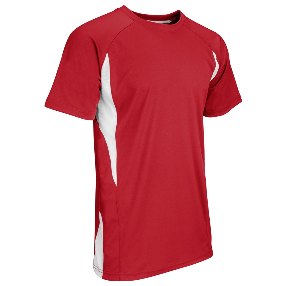 Crew Neck Baseball Jersey - Scarlet White - Adult - Large
