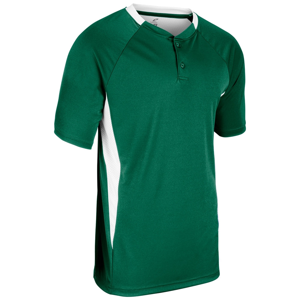 Clean-Up 2-Button Jersey - Forest Green White - Youth - Extra-Large