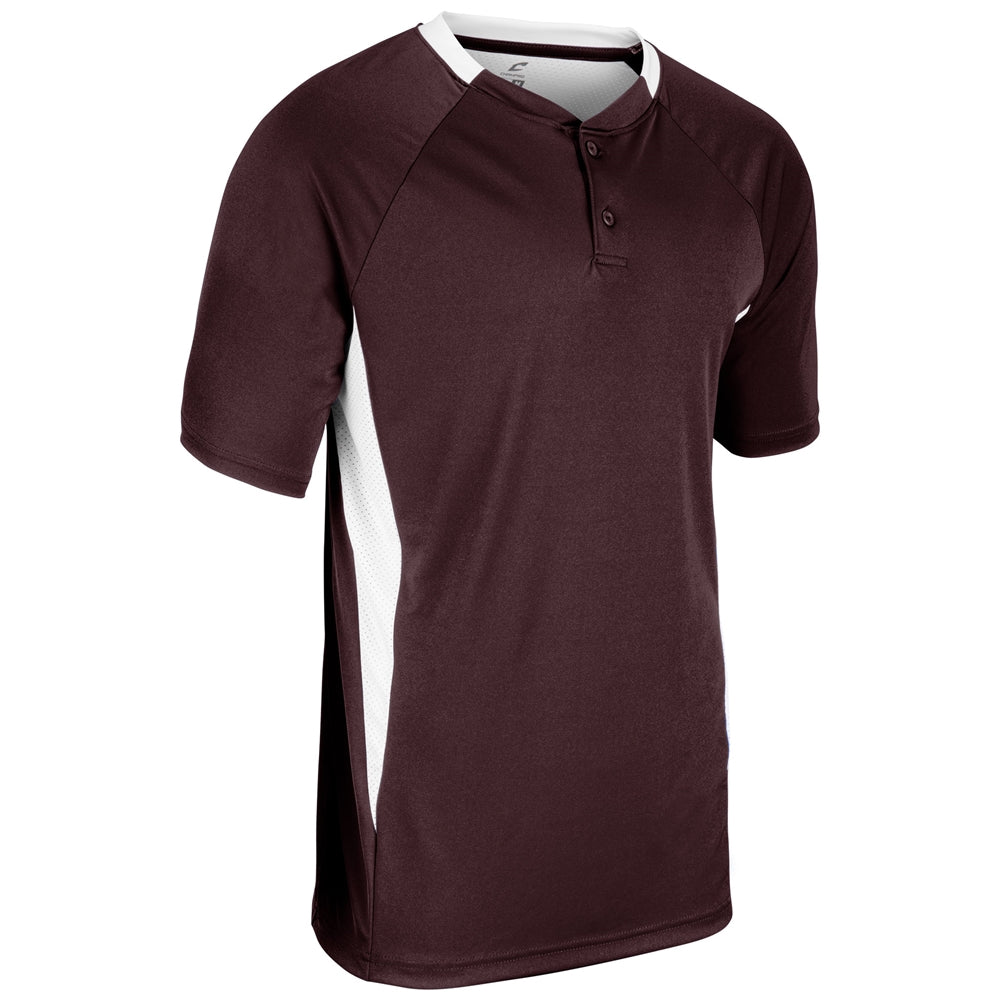 Clean-Up 2-Button Jersey - Maroon White - Adult - 3XL