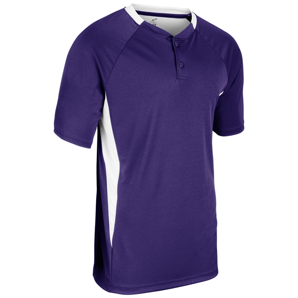 Clean-Up 2-Button Jersey - Purple White - Adult - Small