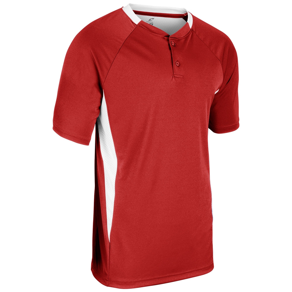 Clean-Up 2-Button Jersey - Scarlet White - Youth - Small