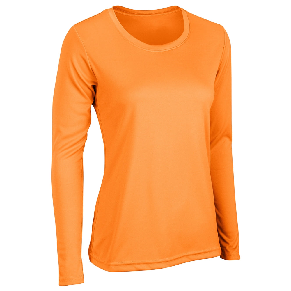 VISION T-Shirt Long Sleeve - Neon Orange - Womens - Extra-Small