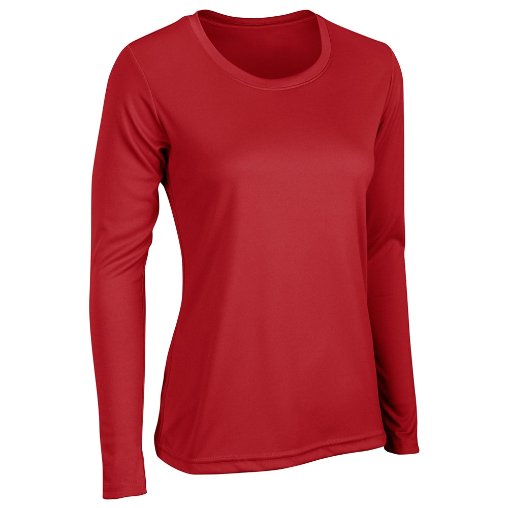 VISION T-Shirt Long Sleeve - Scarlet - Womens - Small