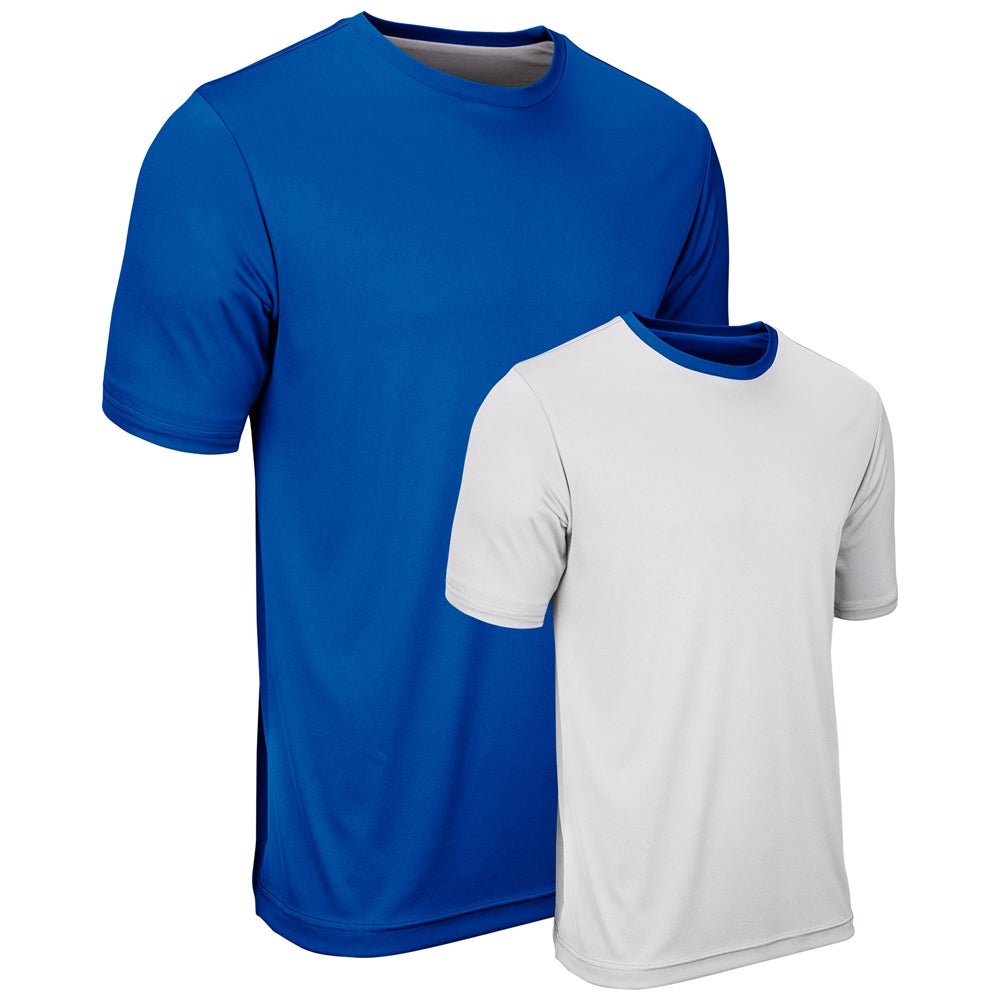 Double Stock Reversible Tee - Royal White - Youth - Large