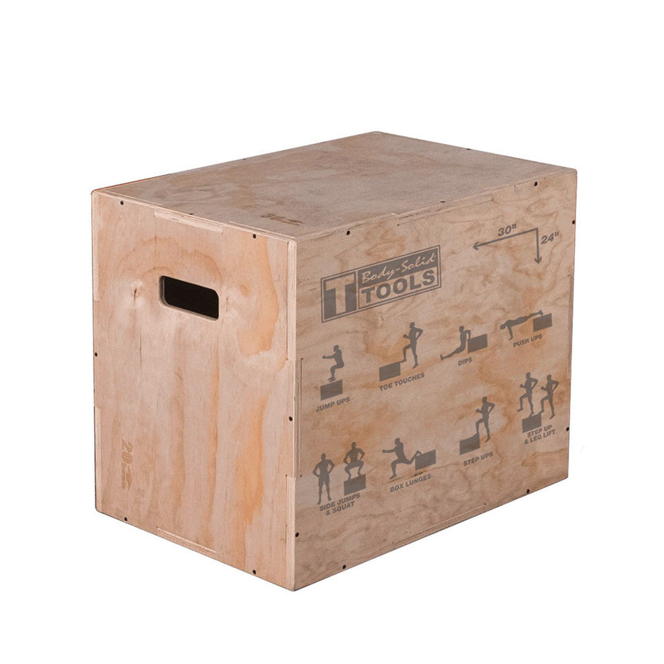3 Way Wooden Plyo Box, 20", 24", 30"
