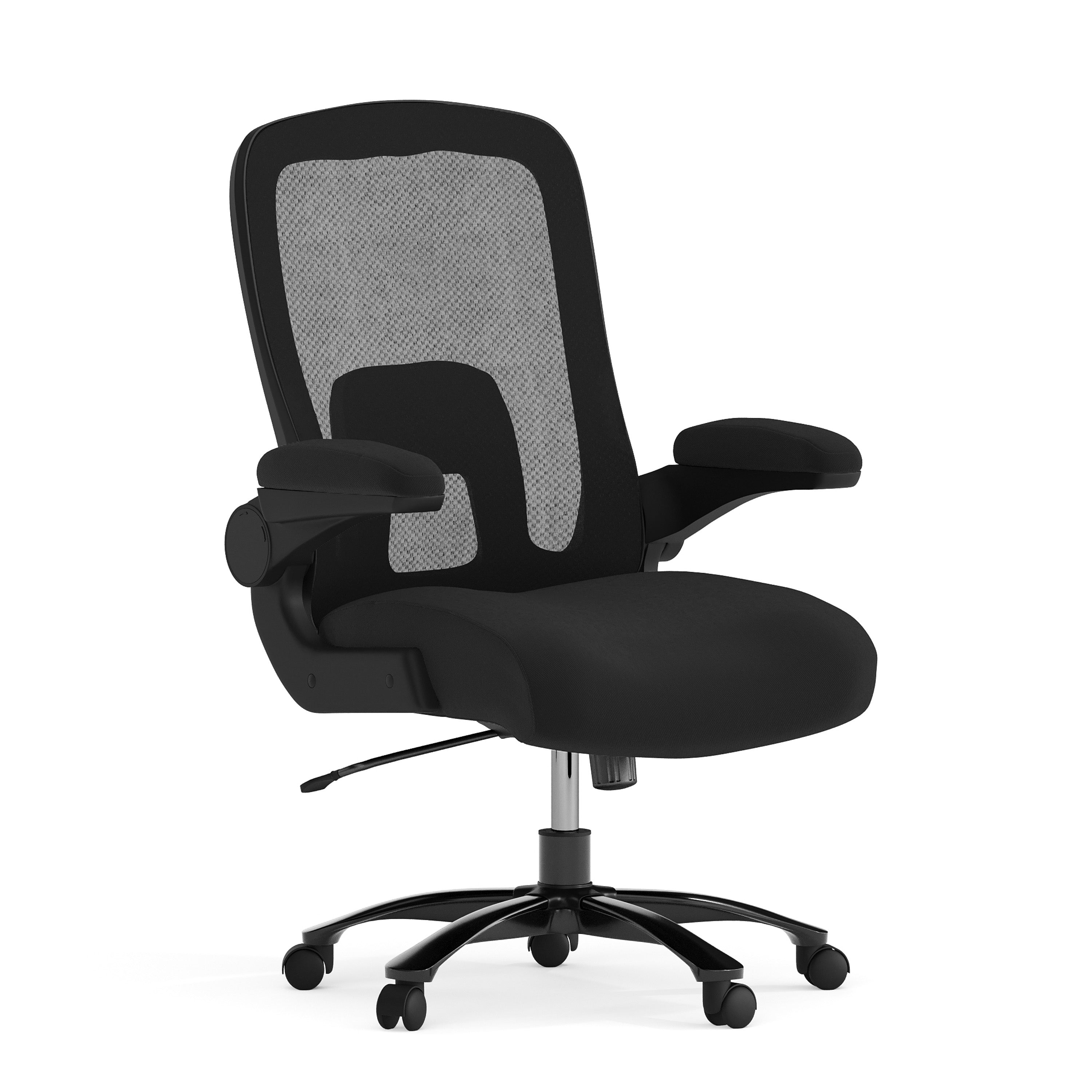 Big & Tall Office Chair| Black Mesh Executive Swivel Office Chair with Lumbar and Back Support and Wheels