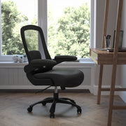 HERCULES Series Big & Tall 500 lb. Rated Black Mesh/LeatherSoft Executive Ergonomic Office Chair with Adjustable Lumbar