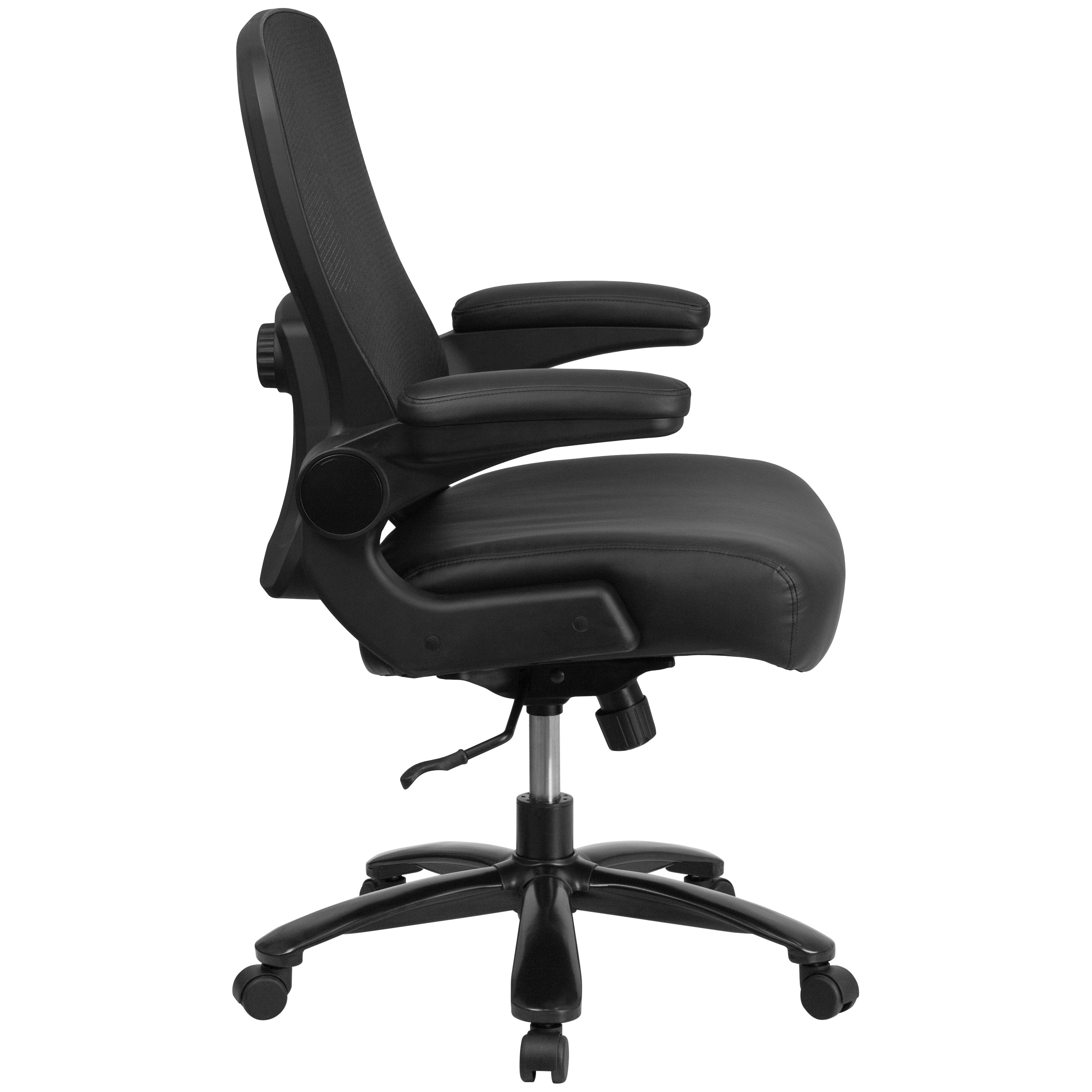 HERCULES Series Big & Tall 500 lb. Rated Black Mesh/LeatherSoft Executive Ergonomic Office Chair with Adjustable Lumbar