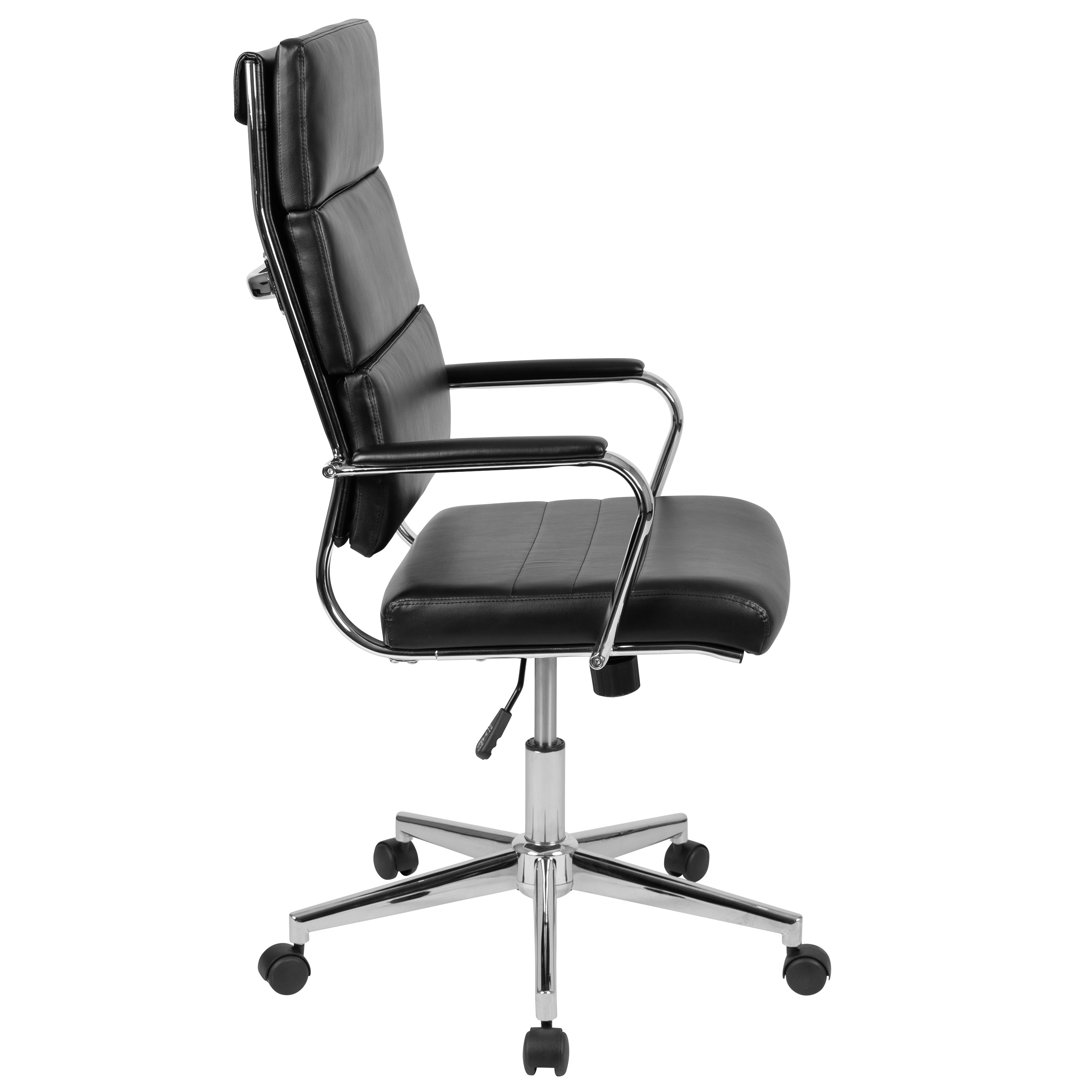 Hansel High Back Black LeatherSoft Contemporary Panel Executive Swivel Office Chair