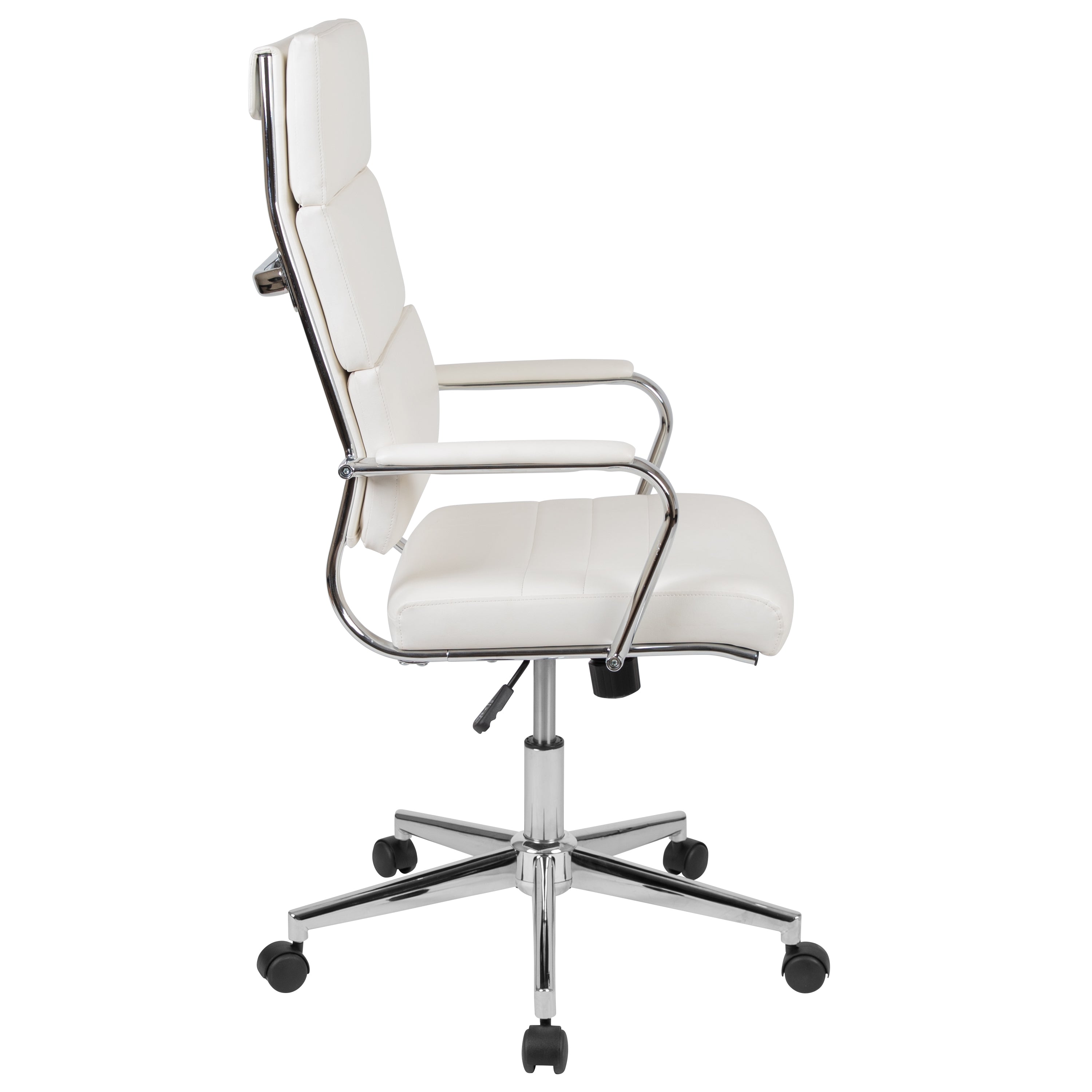 Hansel High Back White LeatherSoft Contemporary Panel Executive Swivel Office Chair