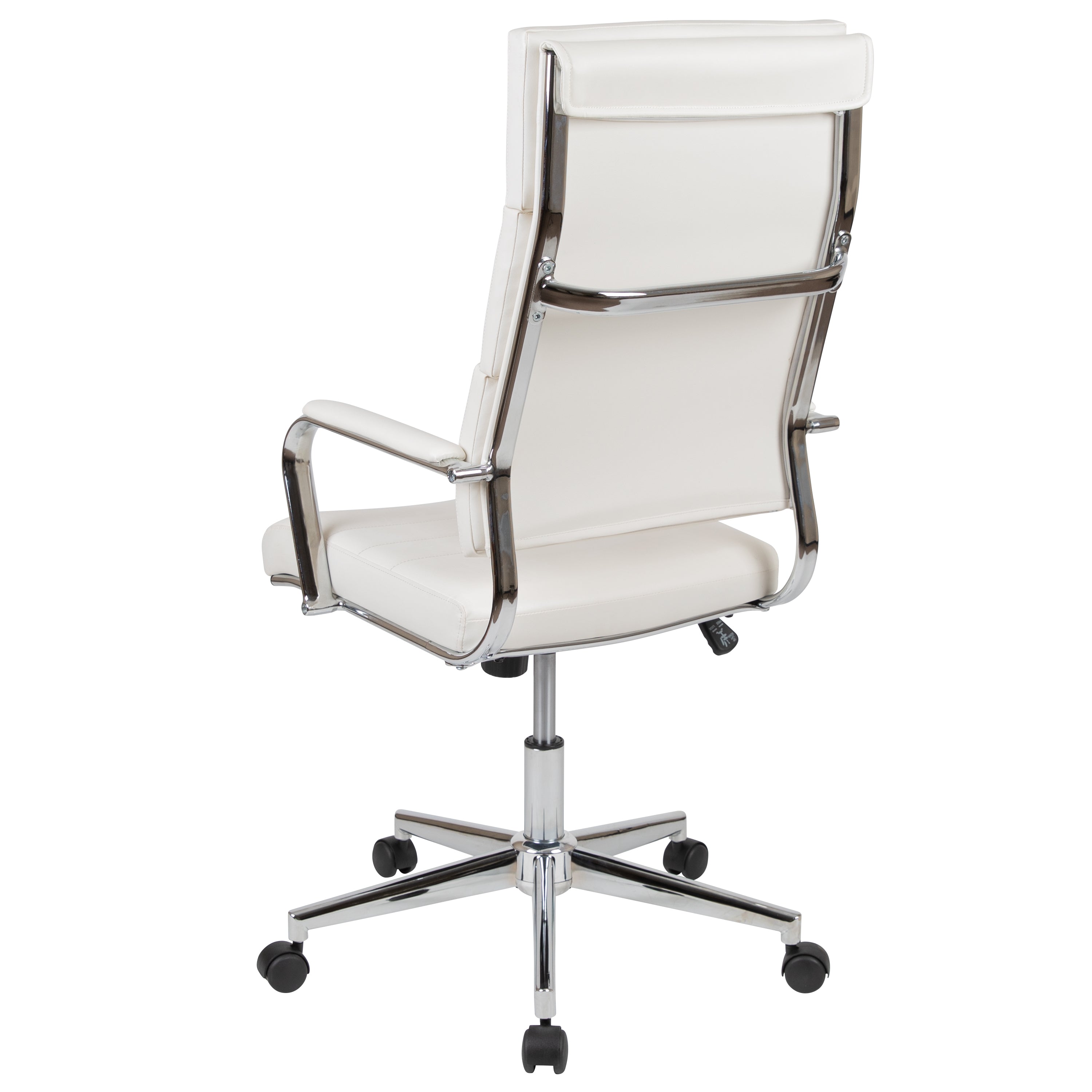 Hansel High Back White LeatherSoft Contemporary Panel Executive Swivel Office Chair