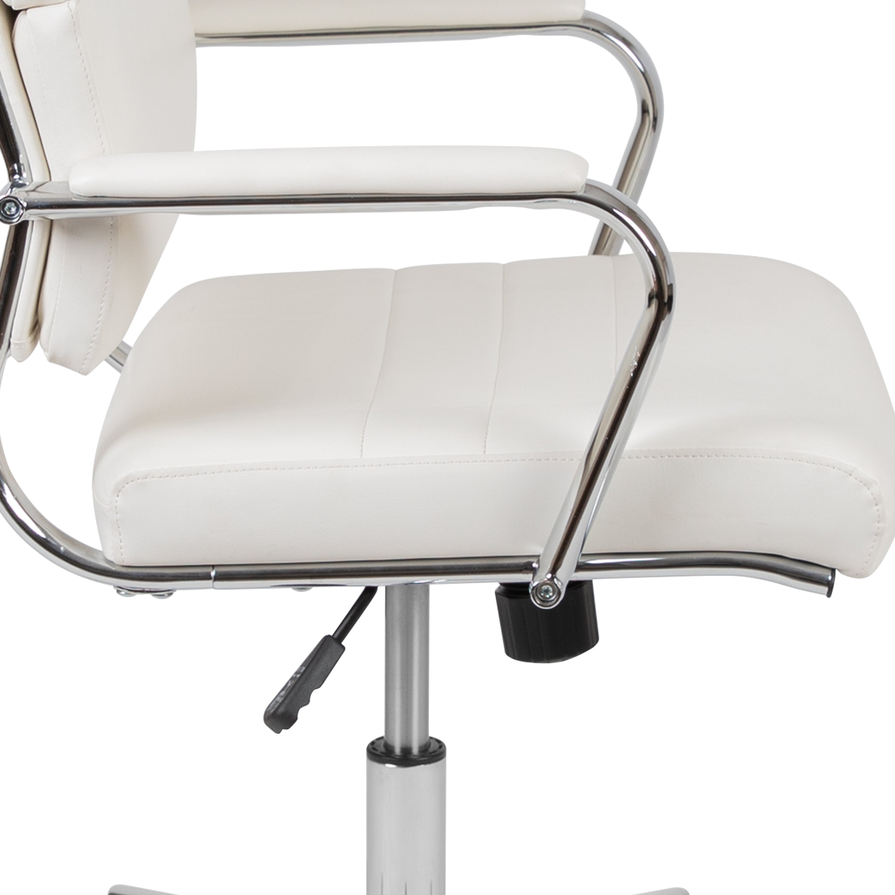 Hansel High Back White LeatherSoft Contemporary Panel Executive Swivel Office Chair